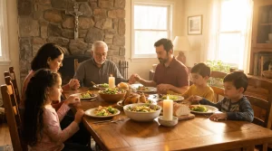Sacerdote católico elevando la Eucaristía durante la Santa Misa