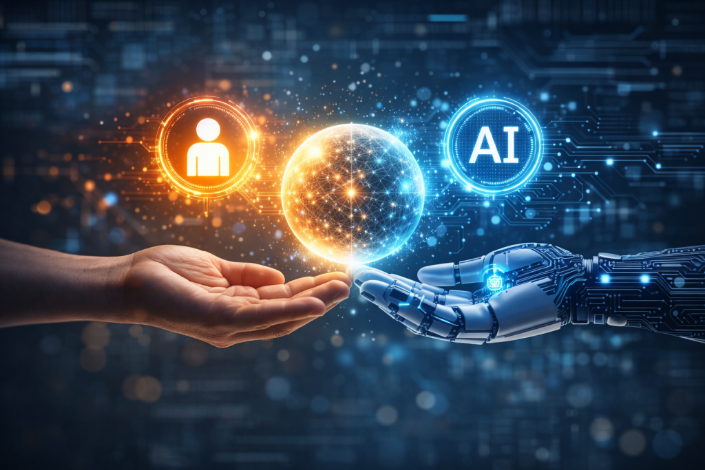 Representación de inteligencia artificial y valores humanos en equilibrio