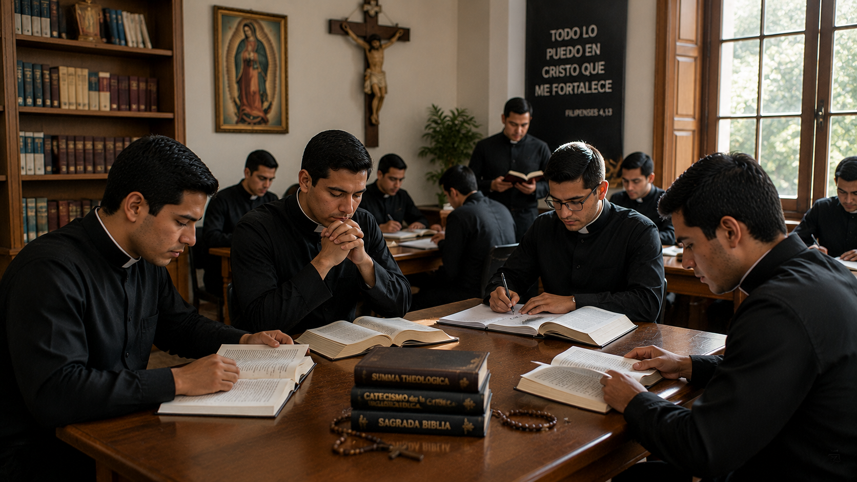 Estudio y oración en seminario