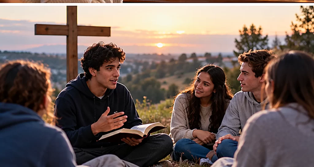 Jóvenes católicos dialogando sobre la Biblia, la dignidad humana y la solidaridad